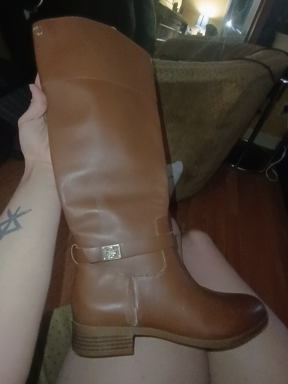 Charter Club Tan Cognac Knee-High Riding Boots